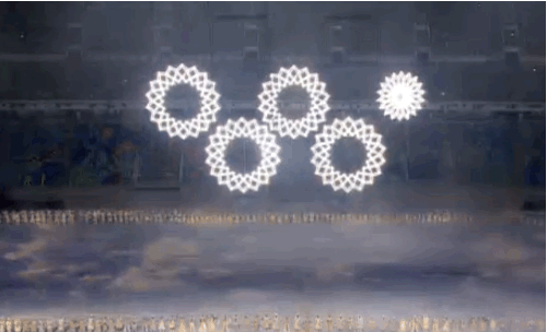 Olympic snowflake malfunction